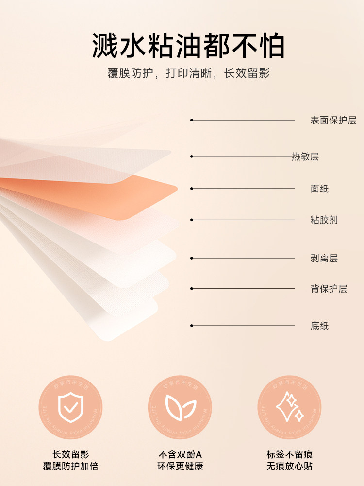 HANYIN XIAO Q 소형 분말 케이크 연속 용지 열 라벨 용지 자체 접착 스티커 스티커 메모 홈 슈퍼마켓 가격 제품 방수 라벨 스티커 인쇄 용지를 붙여 넣을 수 있습니다. Q2|소형 분말 케이크 라벨 기계