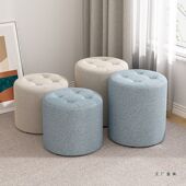 小凳子家用实木矮凳客厅沙发凳门口换鞋 凳布艺圆凳儿童墩子小板凳