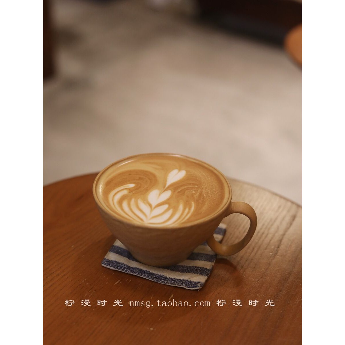 手作中式粗陶黄窑变釉手冲咖啡杯陶瓷马克杯水杯子复古拿铁拉花杯
