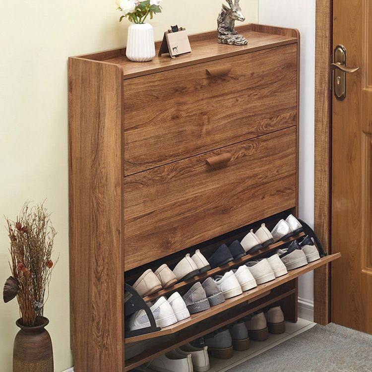 超薄鞋柜17cm经济型家用门口多功能组装简约现代门口翻斗式小鞋柜