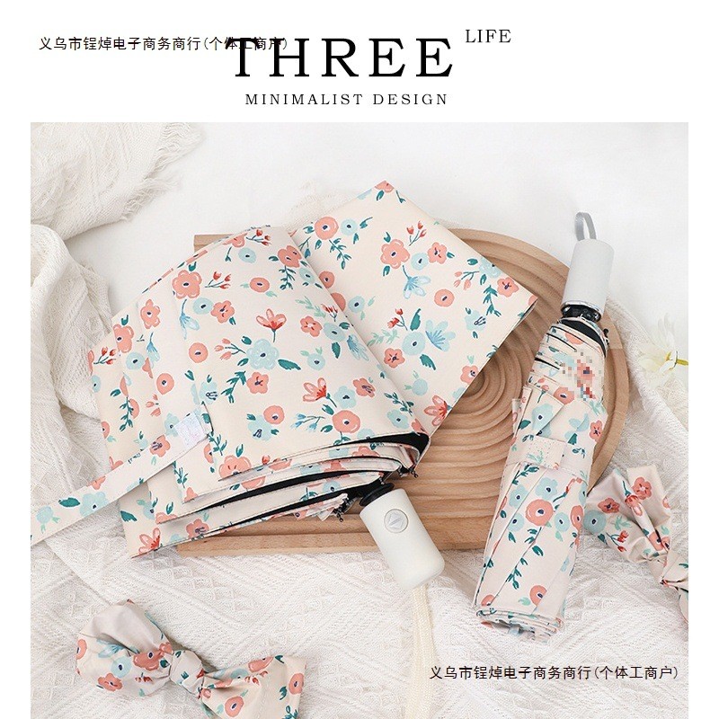 urHepb黑胶折叠伞晴雨两用伞··n黄花小清新Tlife遮阳伞太阳包邮