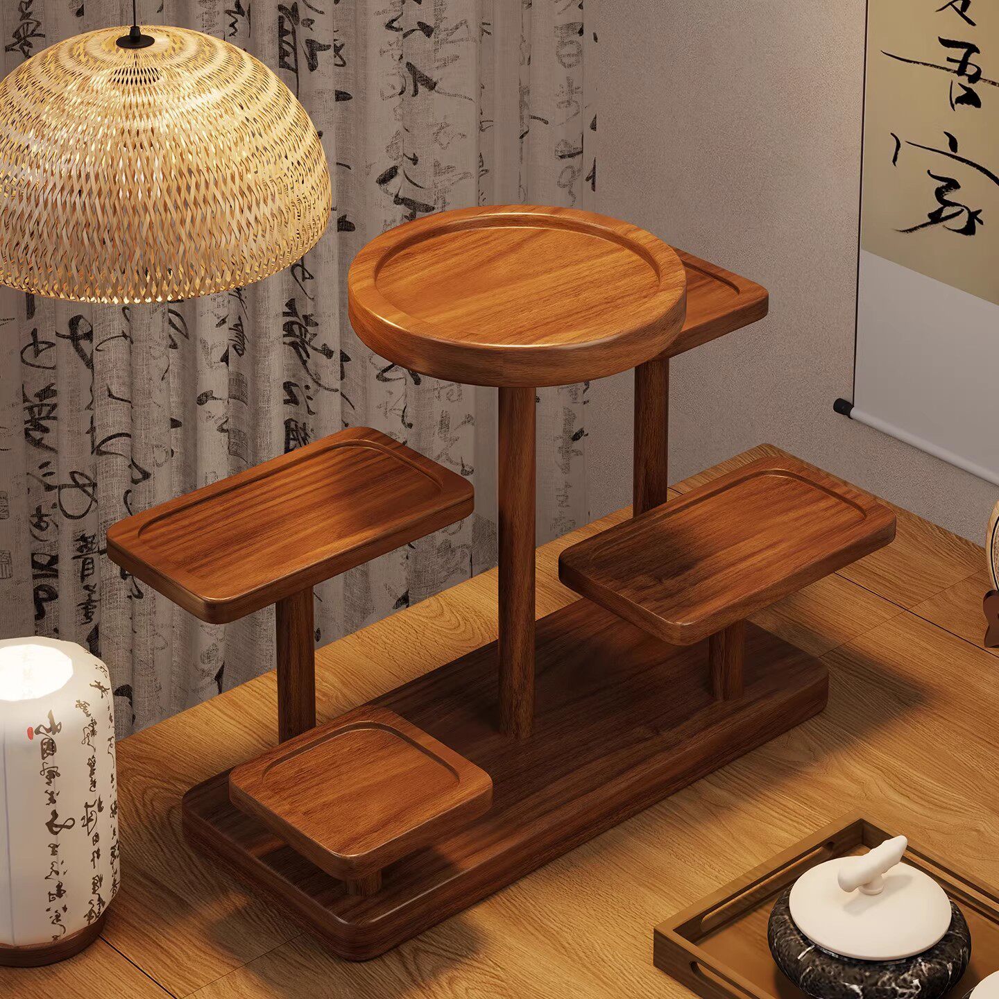 杯架中古风桌面杯子收纳置物架咖啡角布置转角放置架取杯器高级感