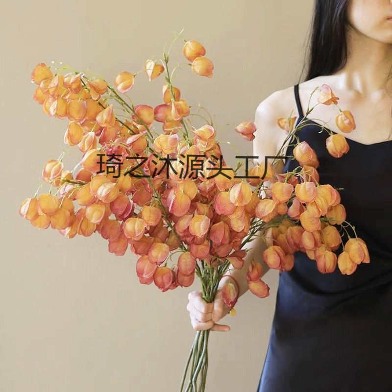 感干花栾树轻奢灯笼果花艺摆设逼真花束假花装饰仿真花摆件果高级