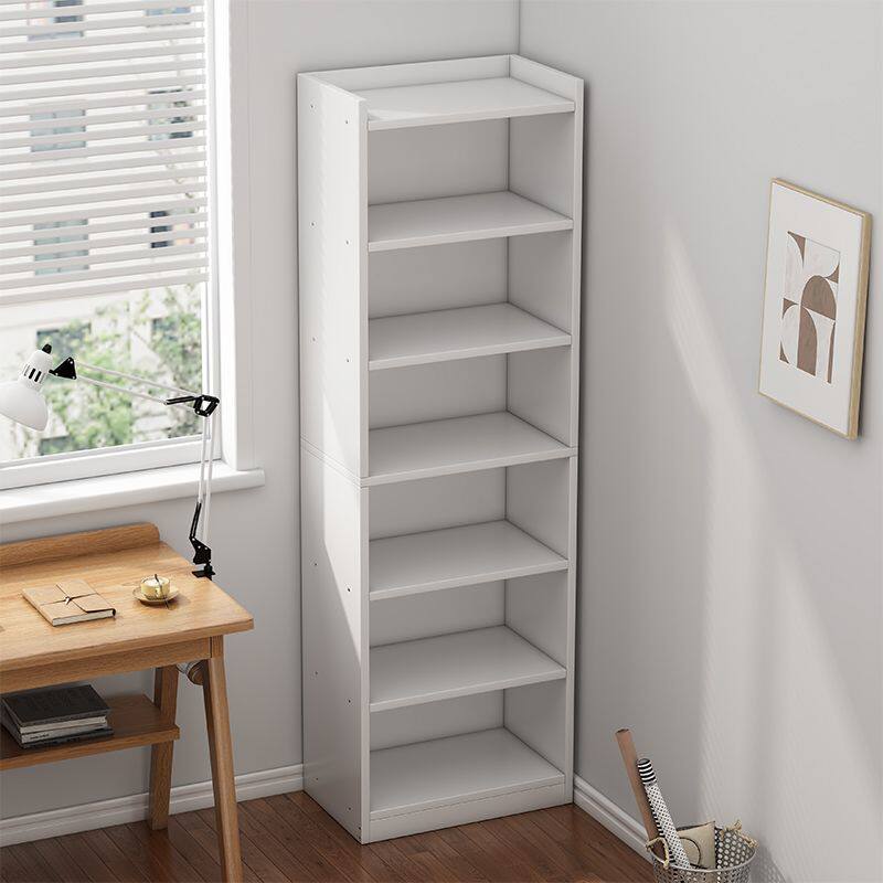 书架简易家用卧室窄缝落地书柜靠墙收纳置物架转角仿实木分层架子