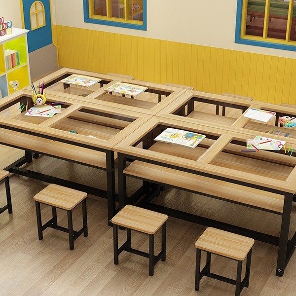 培训班绘画桌美术桌幼儿园画室儿童桌小学生书法辅导补习课桌椅
