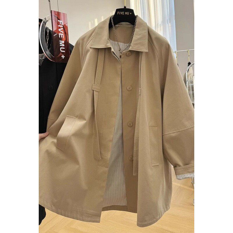 2025新款高级感洋气宽松休闲中长款风衣女春秋薄款气质工装外套潮
