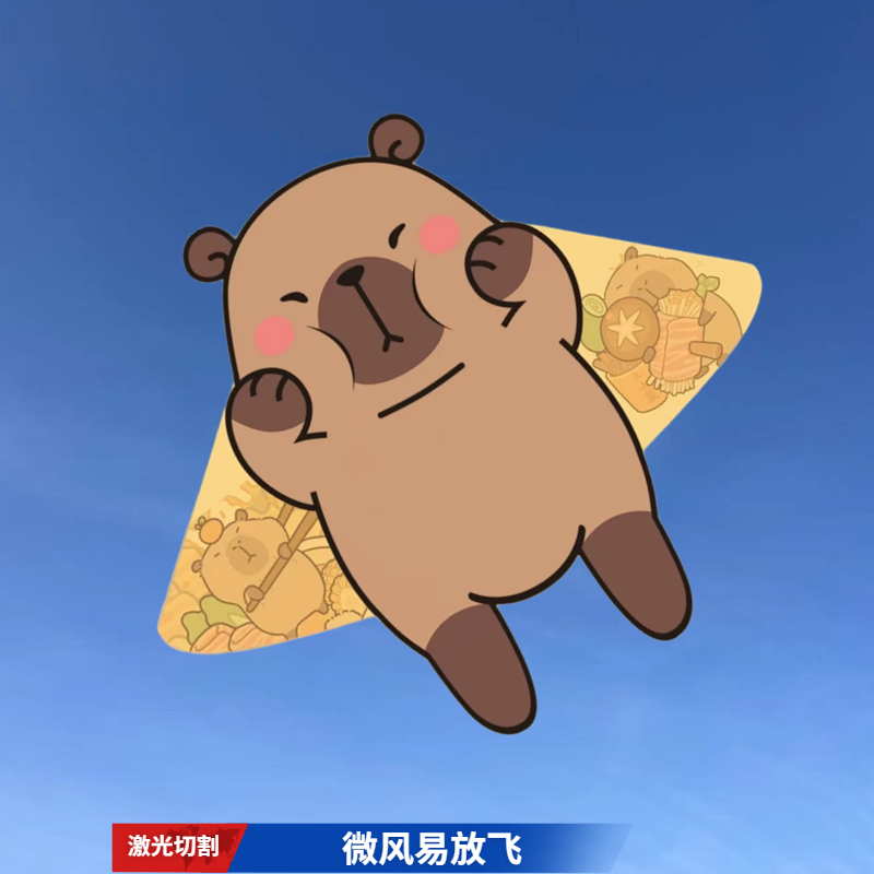 鲁鸢格子布风筝卡通微风易起飞