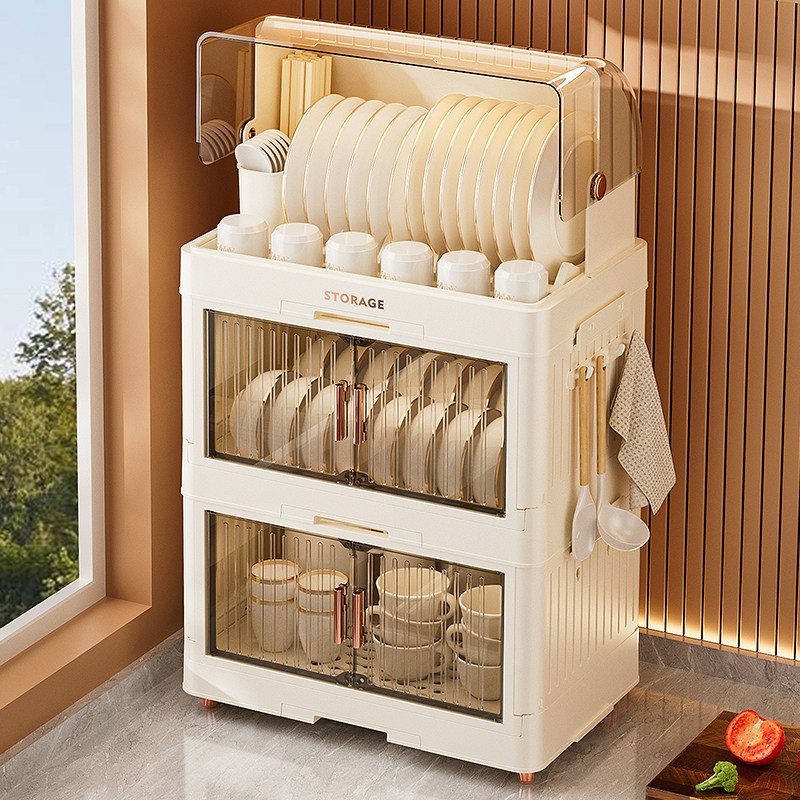 【零甲醛】双层沥水碗柜大容量