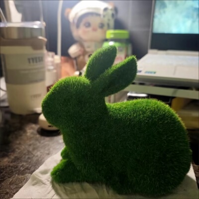 柏源草编兔子同款摆件周边