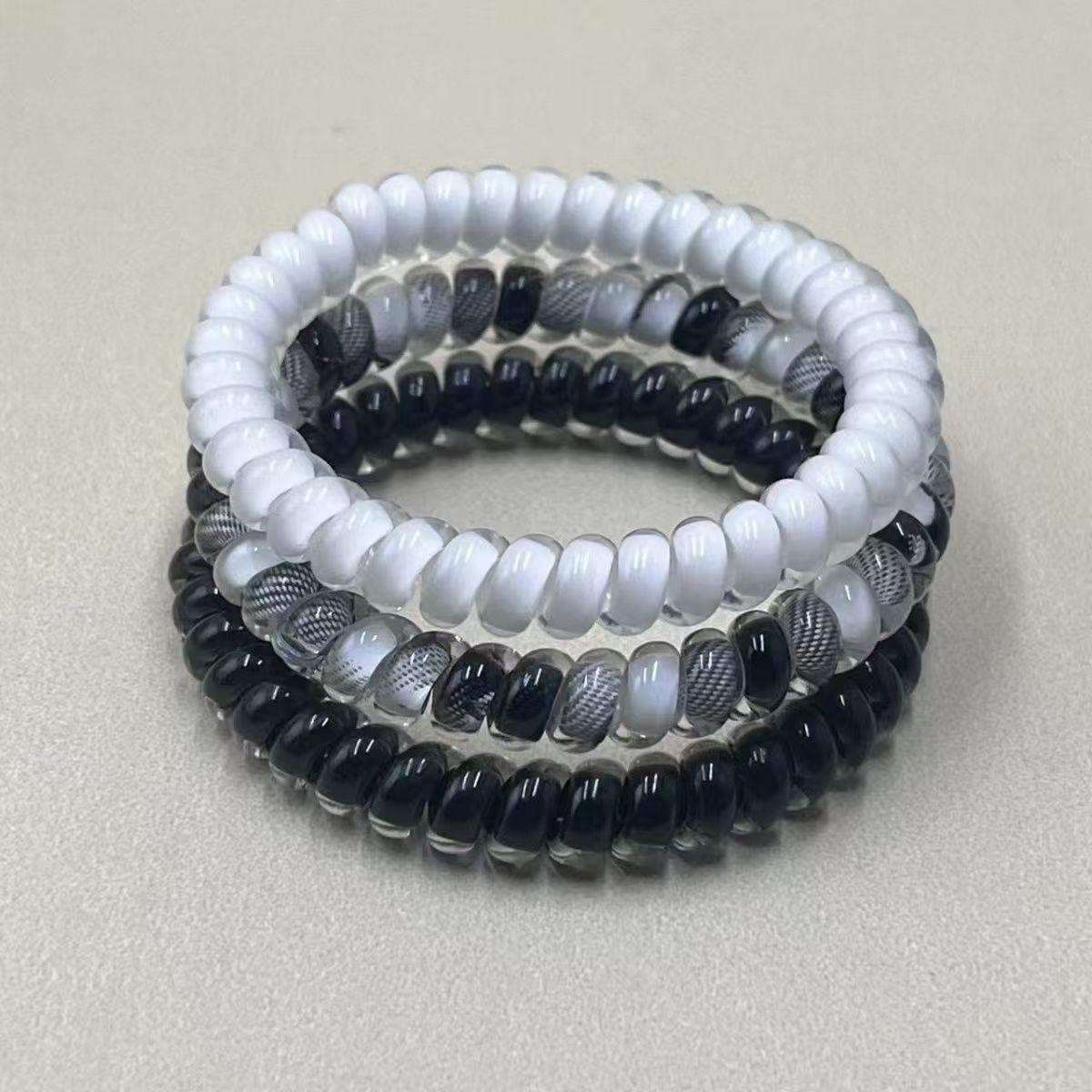 细款果冻色电话线发圈女高弹力耐用不伤发无痕头绳简约扎头发皮筋