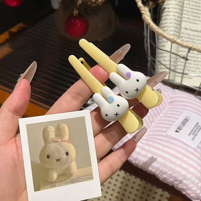 卡通米菲兔鸭嘴夹可爱无痕刘海夹化妆夹子甜美少女心侧边发卡