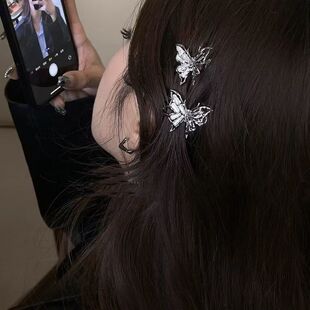 甜美蝴蝶合金边夹女发夹超仙头饰饰品碎发侧边夹抓夹发卡刘海卡子