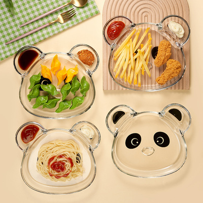 朗旭无铅玻璃分格盘新款饺子盘