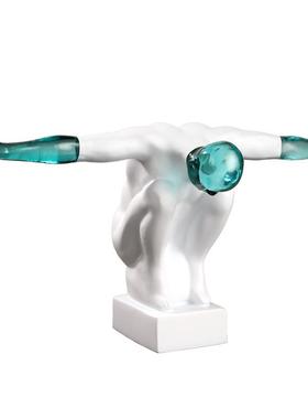 轻奢现代艺术展翅人像客厅电视柜酒柜书房书架树脂装饰品高端软装