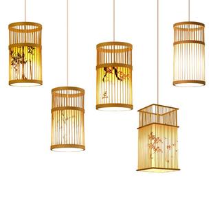 竹艺中式 灯笼禅意民宿饭店吊灯创意餐厅茶室竹编火锅店商铺 日式