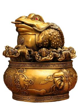 工厂直发全铜百财百福三足蟾蜍摆件工艺品家居客厅办公室桌面摆饰