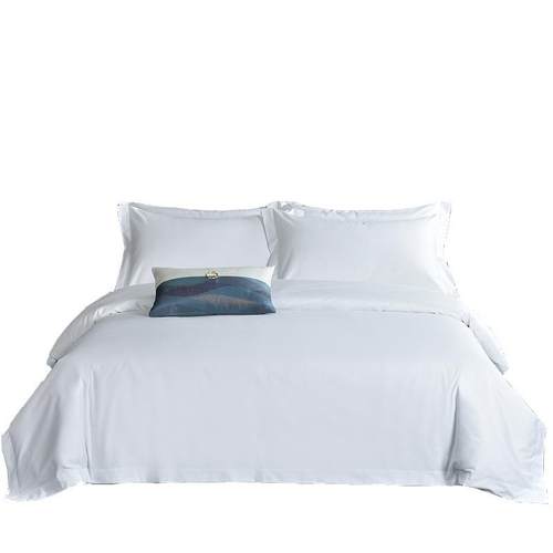 五星级酒店60S80S100s全棉白色贡缎宾馆四件套民宿布草床品纯棉套