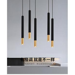 现代简约餐厅酒店前台长筒吊灯创意个性 饰吊线灯 吧台圆柱形装