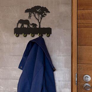 大象家庭墙艺术装饰挂钩衣服装挂钩木衣架墙钩室内墙艺术装饰