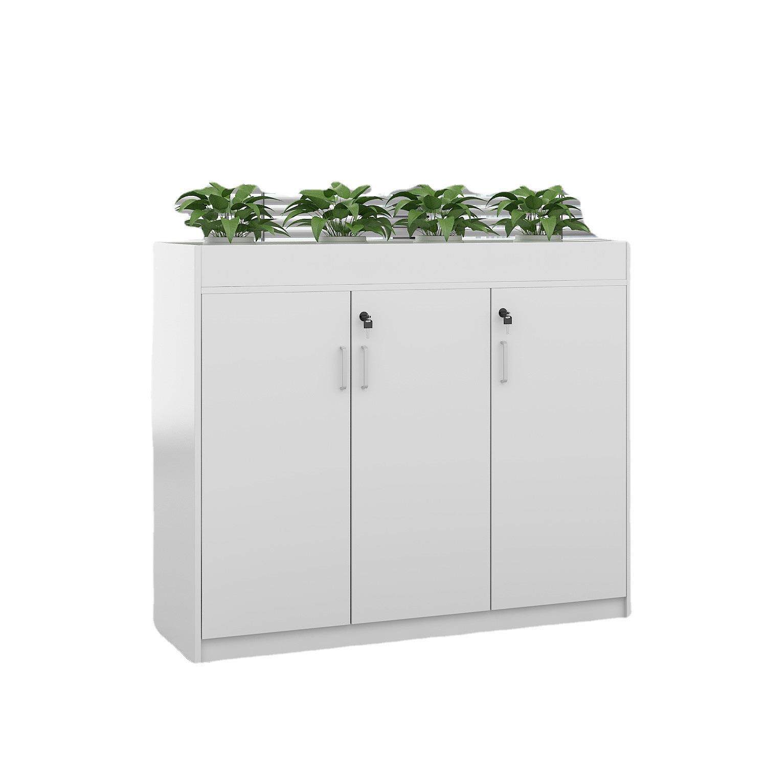 新款办公室隔断柜简约现代文件矮柜储物花槽资料花草木质厂家直销