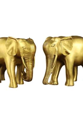 厂家纯铜大象工艺品摆件黄铜吸水模具铜器光身象珠宝实心