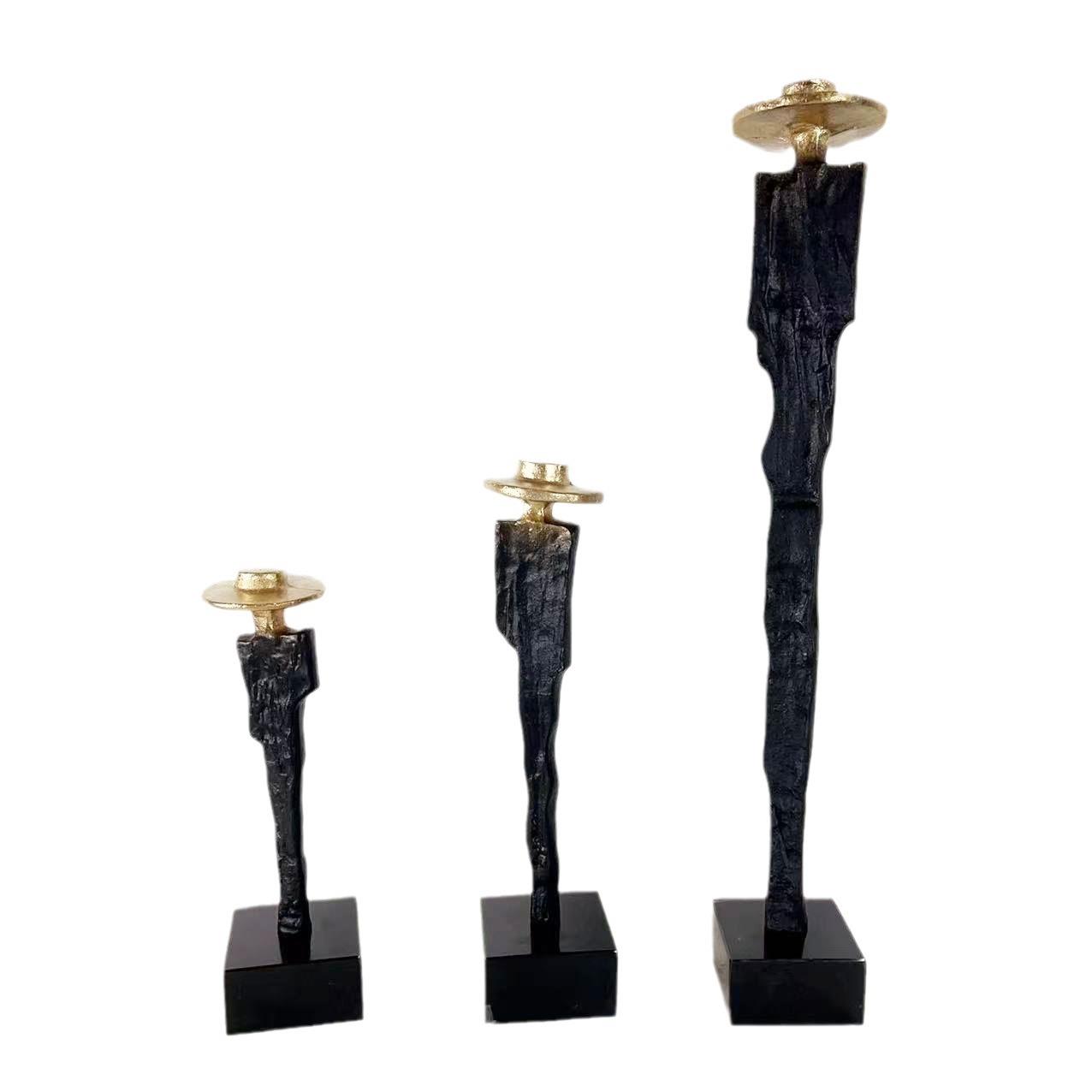 欧创意简约金三隐士属人北物雕塑摆件样板房卧室书玄2497关家居房