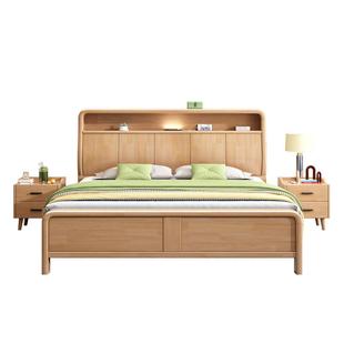 简约实木床1.8米主卧室大床民宿用储物木床满铺实木床板家用婚床