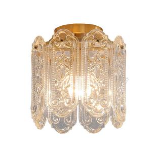 法式 奶油过道灯走廊玄关入户阳台衣帽间创意玻璃吸顶灯进门厅吊灯