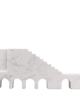 简约现代抽象几何大理石建筑创意摆件样板房售楼处客厅桌面饰品