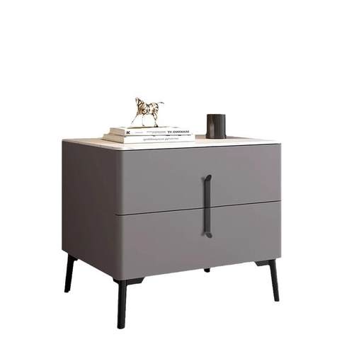 奶油凤岩板床头柜简约现代轻奢卧室床边柜家用小尺寸收纳储物柜