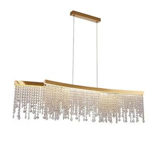 轻奢吊灯水晶链条流苏后现代意式 餐厅吧台圆环艺术吊灯 设计师新款