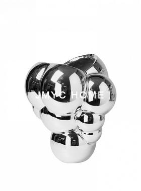 现代简约创意电镀花器摆件售楼处酒店客厅办公室餐厅桌面家居饰品