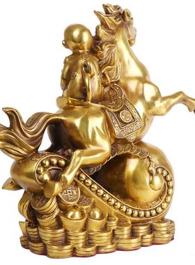 十二生肖猴家居客厅事业办公室工艺装饰品铜马上封侯摆件