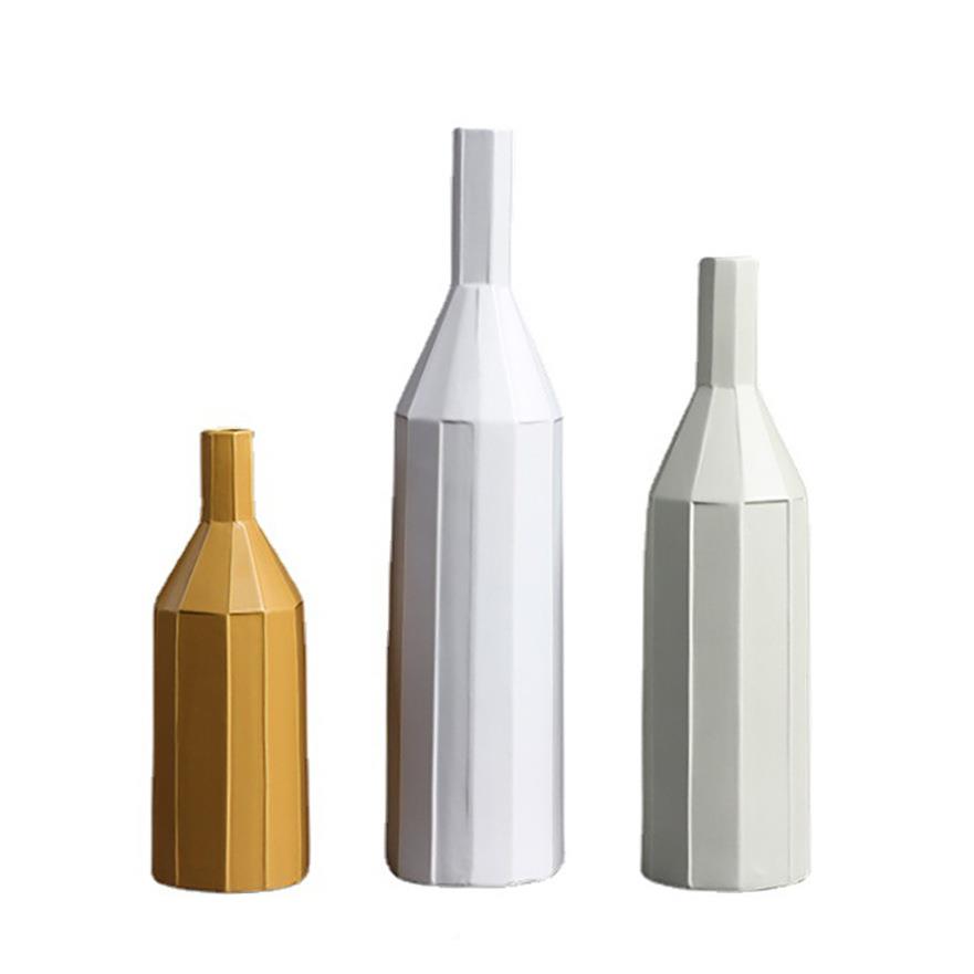 现代简约壶北欧新中何式居几尖嘴水陶瓷花瓶摆件家YGO样板间软装