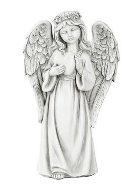 款LED灯天使欧式创意女孩花园装饰庭院树脂工艺品雕像摆件