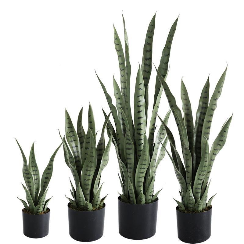 新UYF生款仿真植物边虎皮兰室内客落地盆景摆件仿假绿植厅造景金