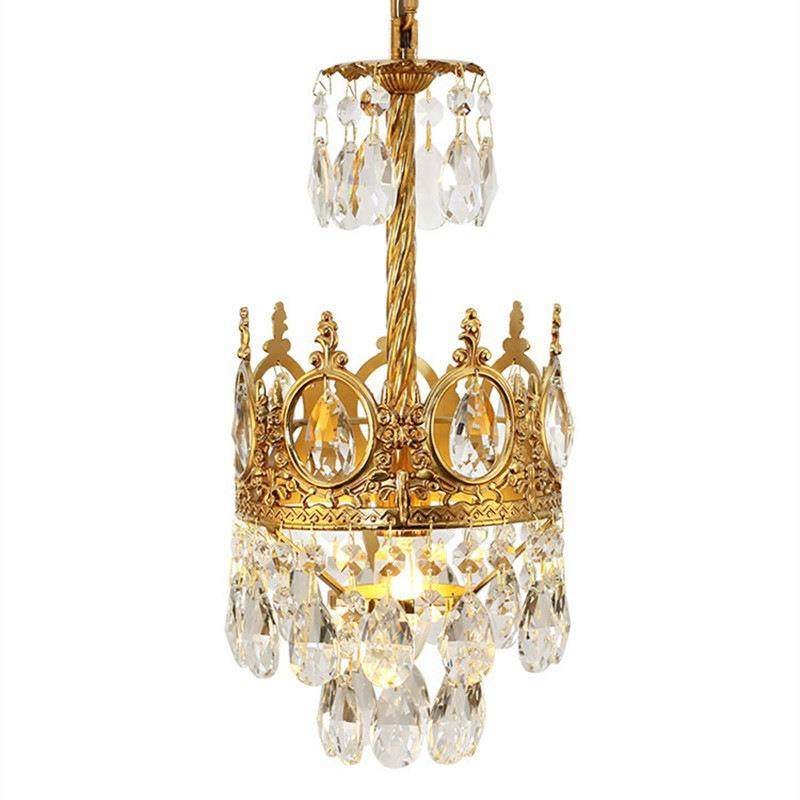 网红皇冠后现代复古法式水晶吊灯卧室床头入户玄关客厅衣帽间吊灯,家装灯饰光源,智能吊灯,淘宝优惠券,粉丝福利购,淘宝优惠卷