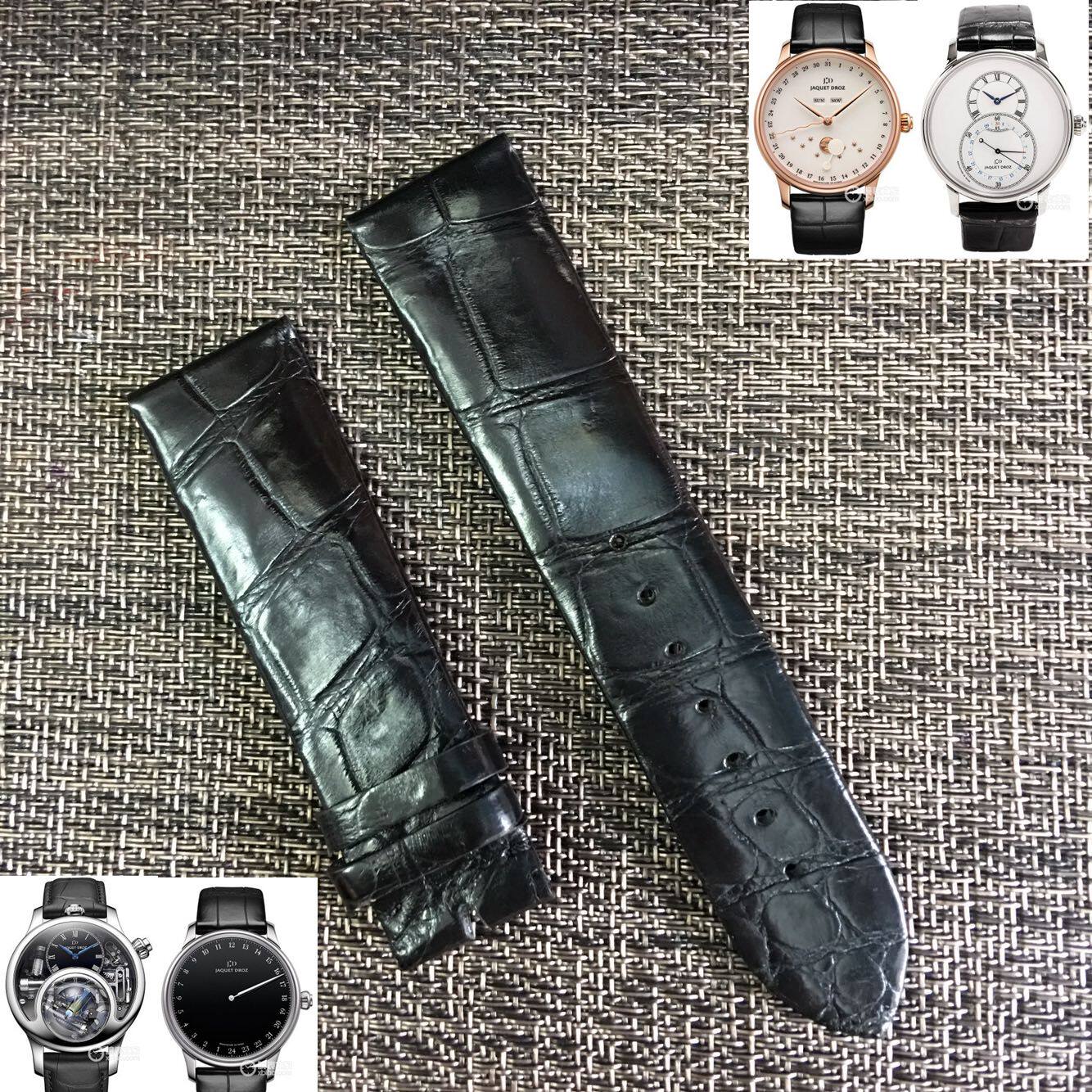 梦诗纯 适配雅克德罗JAQUET DROZ巴塞尔新宠鳄鱼皮表带 20mm