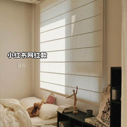 leonsun中古风网红木百叶罗马帘