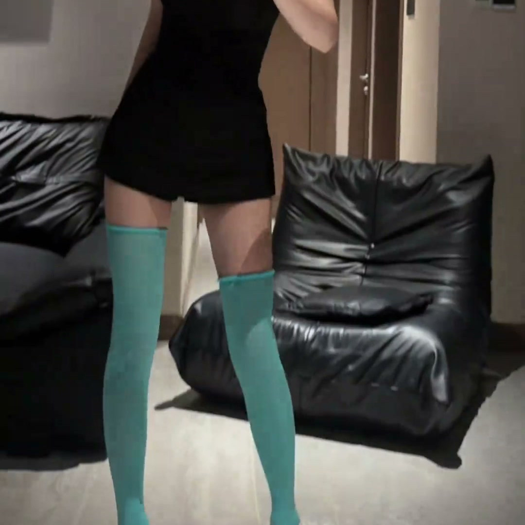美腿袜通用薄荷绿长款过膝袜女士丝袜性感显瘦美腿配裙出片神器