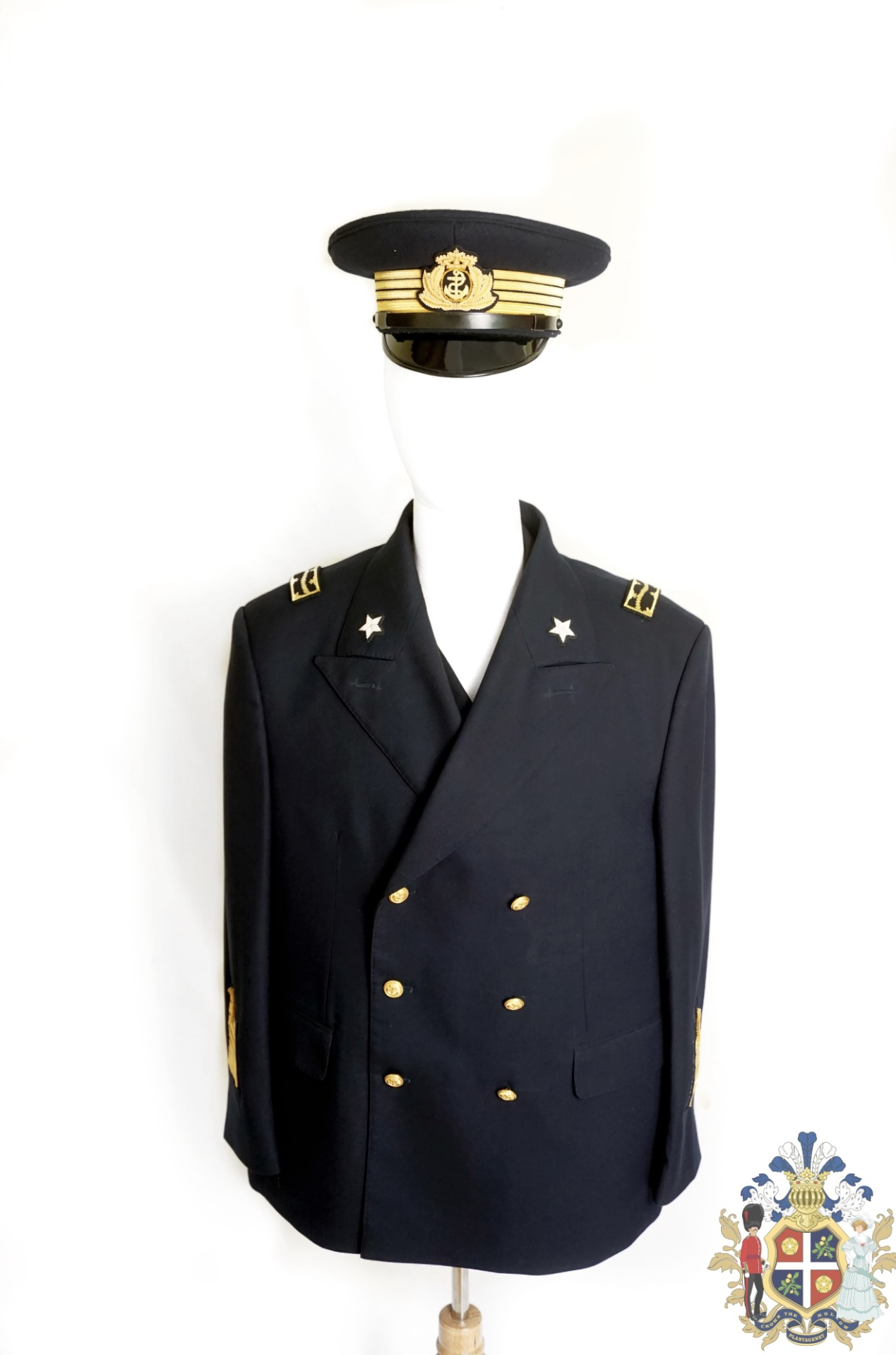 WW2二战西西里意大利法家思想海军校尉藏青色双排扣制服