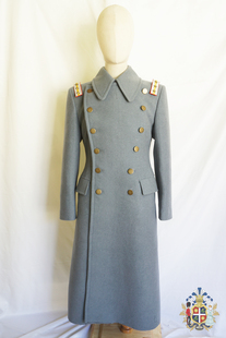 《走向共和》北洋蓝灰毛呢双排扣将校军大衣