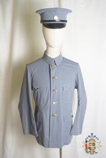 北伐战争北伐军普通战士夏季蓝灰棉布版制服