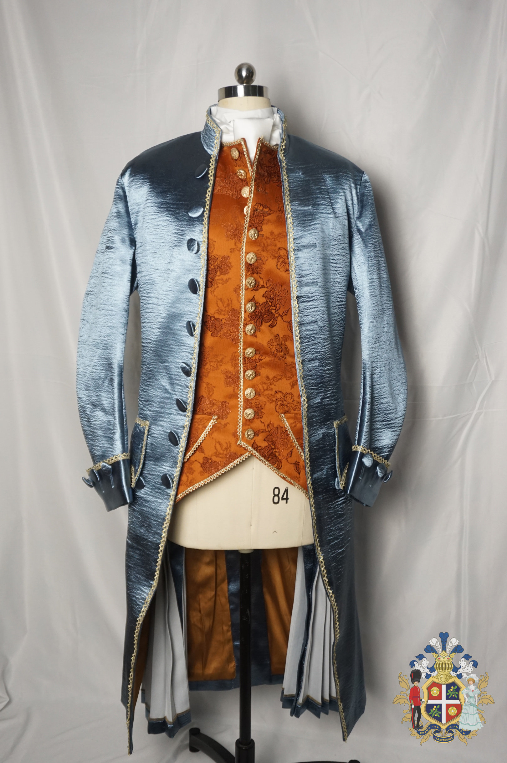 《夜访吸血鬼》布拉德皮特版路易cosplay洛可可蓝灰丝质礼服