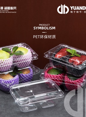 爱天元·ATY-001型号两粒水果包装盒透明吸塑盒水果店专用打包盒