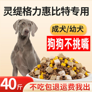 宠立乐灵缇犬专用狗粮成犬幼犬40斤20kg细狗格力惠比特苏俄猎狼犬