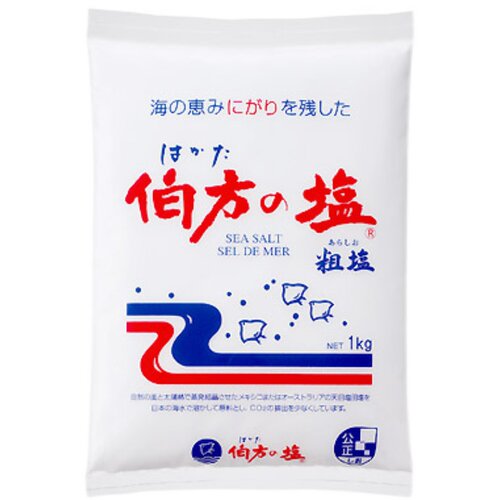 日本进口伯方粗盐调味料1kg 油炸牛排烧烤撒 烧鸟用调味盐现货