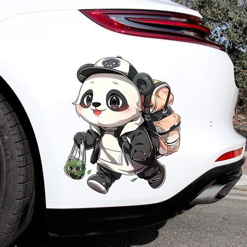 熊猫可爱卡通车贴防水