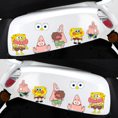 卡通防水贴画 饰个性 海绵宝宝电动车贴纸装 饰车身划痕遮挡摩托车装