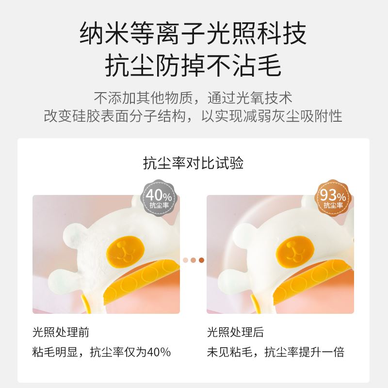 牙胶婴儿磨牙棒小蘑菇宝宝防吃手套硅胶口欲期安抚玩具可水煮咬胶